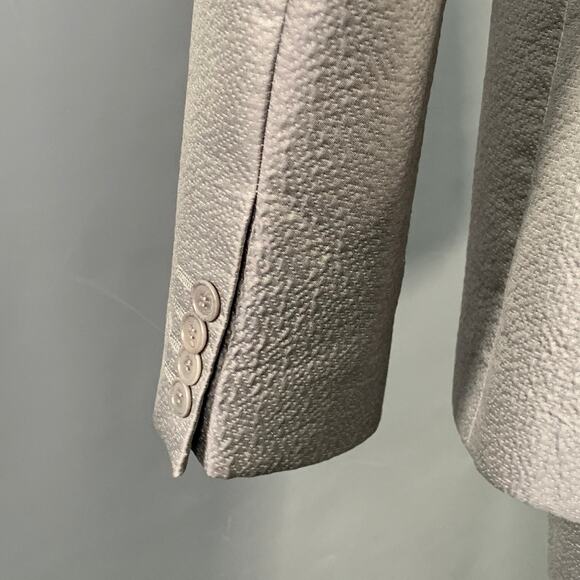 CALVIN KLEIN COLLECTION Size 38 Grey Textured Cotton Blend Peak Lapel Suit - Picture 7 of 16